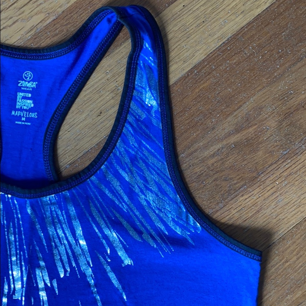 Zumba Blue Racer Back Top - Picture 5 of 11